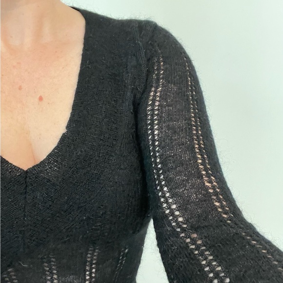 Talula Babylon Knit black sheer sweater - Picture 2 of 6
